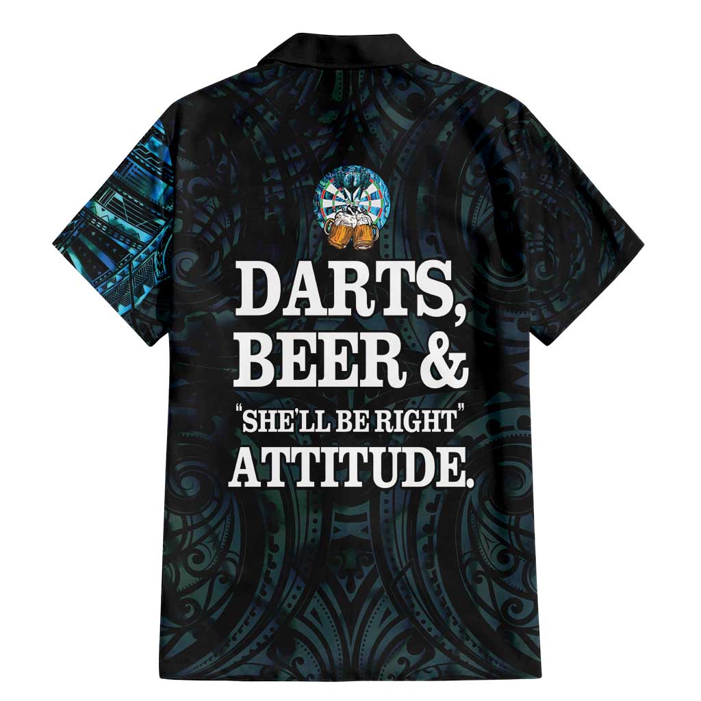 Personalized New Zealand Darts Beer Family Matching Mermaid Dress and Hawaiian Shirt Paua Shell Aotearoa Maori Tattoo - Polynesian Pride