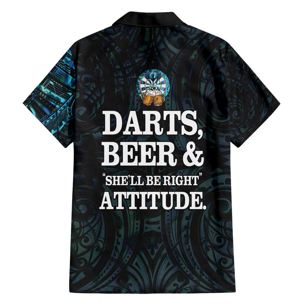 Personalized New Zealand Darts Beer Family Matching Puletasi and Hawaiian Shirt Paua Shell Aotearoa Maori Tattoo - Polynesian Pride