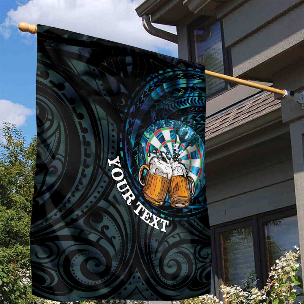 Personalized New Zealand Darts Beer Garden Flag Paua Shell Aotearoa Maori Tattoo - Polynesian Pride