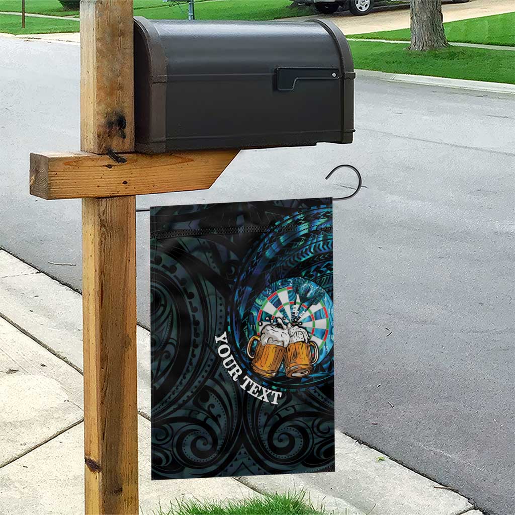 Personalized New Zealand Darts Beer Garden Flag Paua Shell Aotearoa Maori Tattoo - Polynesian Pride