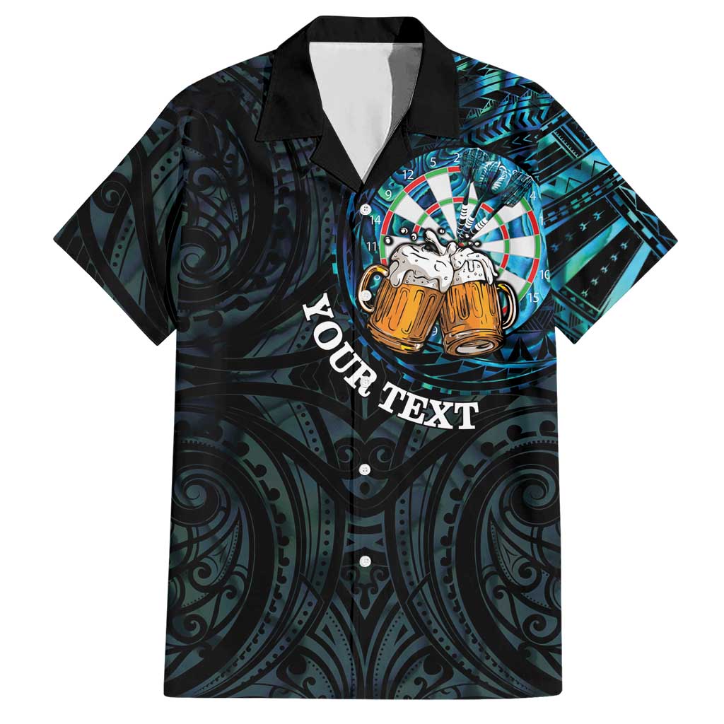 Personalized New Zealand Darts Beer Hawaiian Shirt Paua Shell Aotearoa Maori Tattoo - Polynesian Pride