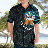 Personalized New Zealand Darts Beer Hawaiian Shirt Paua Shell Aotearoa Maori Tattoo - Polynesian Pride