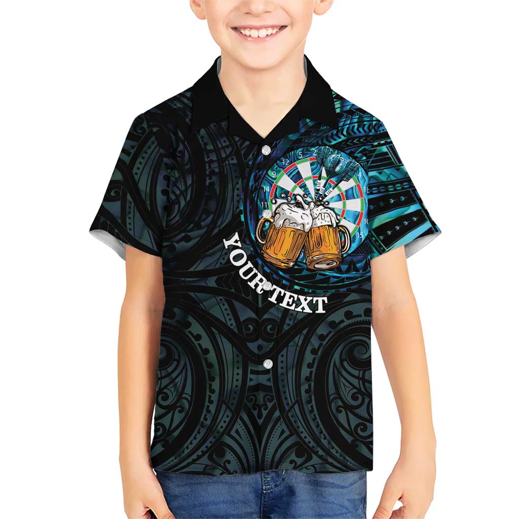 Personalized New Zealand Darts Beer Hawaiian Shirt Paua Shell Aotearoa Maori Tattoo - Polynesian Pride