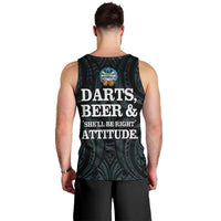 Personalized New Zealand Darts Beer Men Tank Top Paua Shell Aotearoa Maori Tattoo - Polynesian Pride