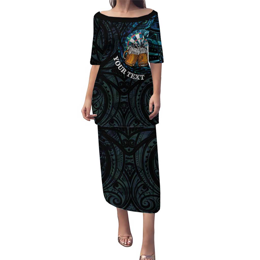 Personalized New Zealand Darts Beer Puletasi Paua Shell Aotearoa Maori Tattoo - Polynesian Pride