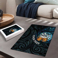 Personalized New Zealand Darts Beer Puzzle Paua Shell Aotearoa Maori Tattoo - Polynesian Pride