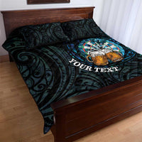 Personalized New Zealand Darts Beer Quilt Bed Set Paua Shell Aotearoa Maori Tattoo - Polynesian Pride