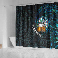 Personalized New Zealand Darts Beer Shower Curtain Paua Shell Aotearoa Maori Tattoo - Polynesian Pride