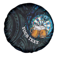 Personalized New Zealand Darts Beer Spare Tire Cover Paua Shell Aotearoa Maori Tattoo - Polynesian Pride