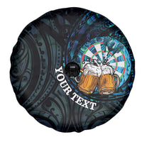 Personalized New Zealand Darts Beer Spare Tire Cover Paua Shell Aotearoa Maori Tattoo - Polynesian Pride