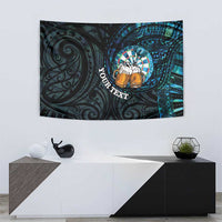 Personalized New Zealand Darts Beer Tapestry Paua Shell Aotearoa Maori Tattoo - Polynesian Pride