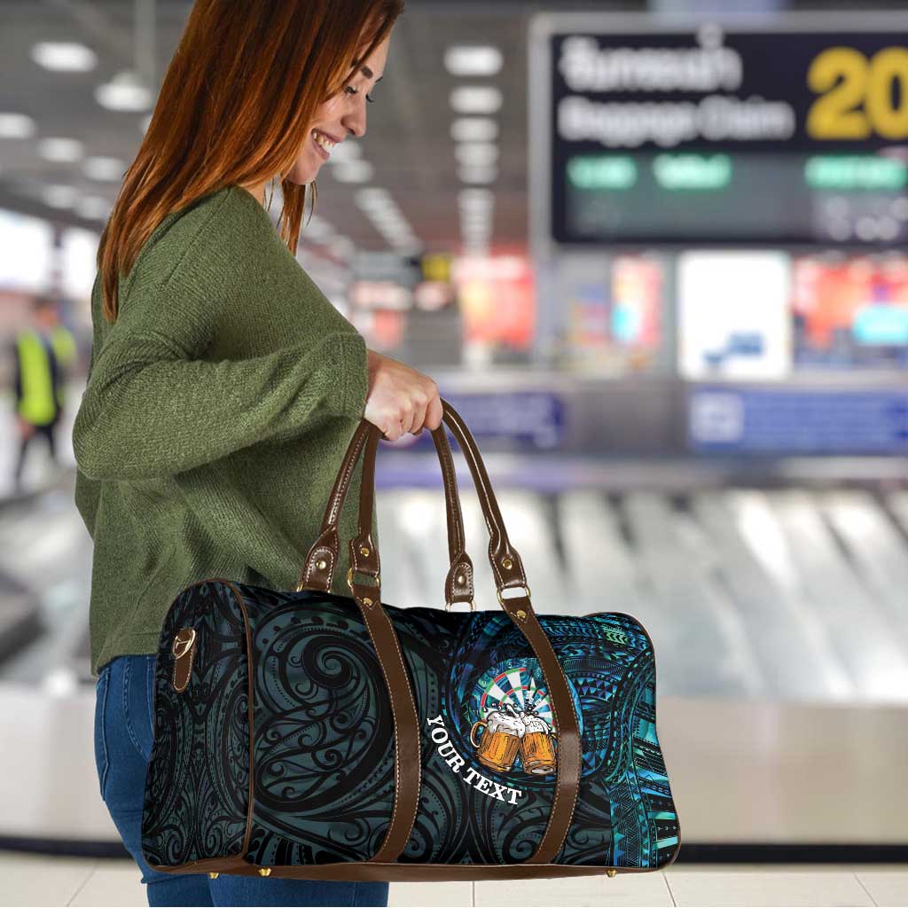 Personalized New Zealand Darts Beer Travel Bag Paua Shell Aotearoa Maori Tattoo - Polynesian Pride