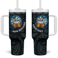 Personalized New Zealand Darts Beer Tumbler With Handle Paua Shell Aotearoa Maori Tattoo - Polynesian Pride