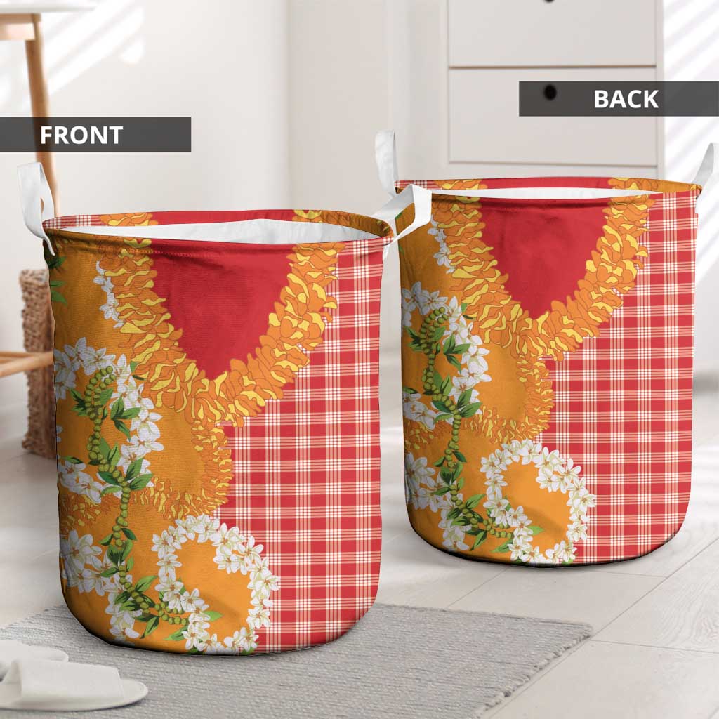 Prince Kuhio Aloha Hawaii Laundry Basket Plumeria Ilima Lei Palaka Motifs LT14 - Polynesian Pride