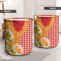 Prince Kuhio Aloha Hawaii Laundry Basket Plumeria Ilima Lei Palaka Motifs LT14 - Polynesian Pride