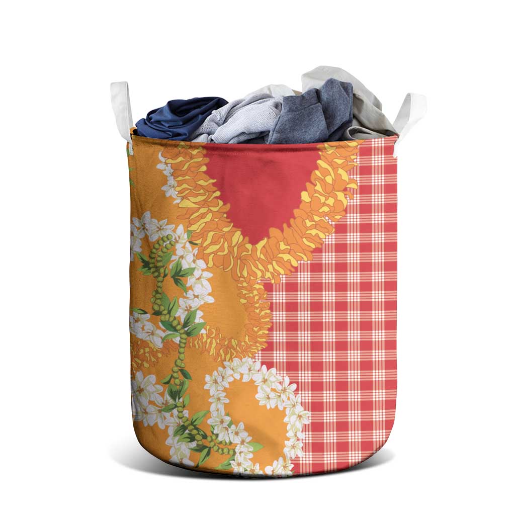 Prince Kuhio Aloha Hawaii Laundry Basket Plumeria Ilima Lei Palaka Motifs LT14 - Polynesian Pride