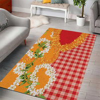 Prince Kuhio Aloha Hawaii Area Rug Plumeria Ilima Lei Palaka Motifs LT14 - Polynesian Pride
