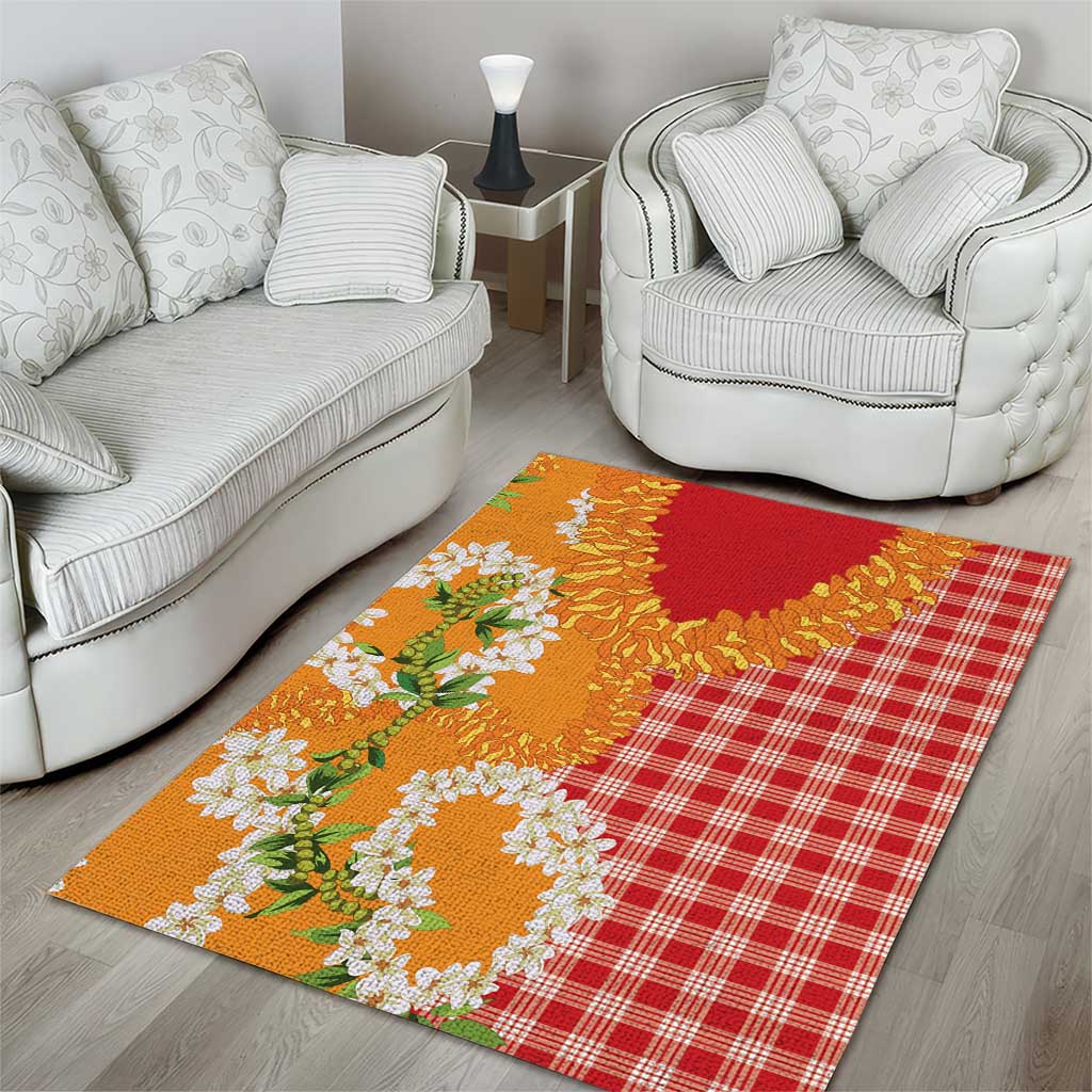 Prince Kuhio Aloha Hawaii Area Rug Plumeria Ilima Lei Palaka Motifs LT14 - Polynesian Pride