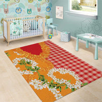 Prince Kuhio Aloha Hawaii Area Rug Plumeria Ilima Lei Palaka Motifs LT14 - Polynesian Pride