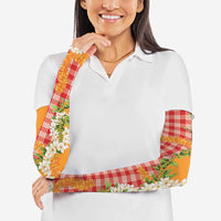 Prince Kuhio Aloha Hawaii Arm Sleeves Plumeria Ilima Lei Palaka Motifs LT14 - Polynesian Pride