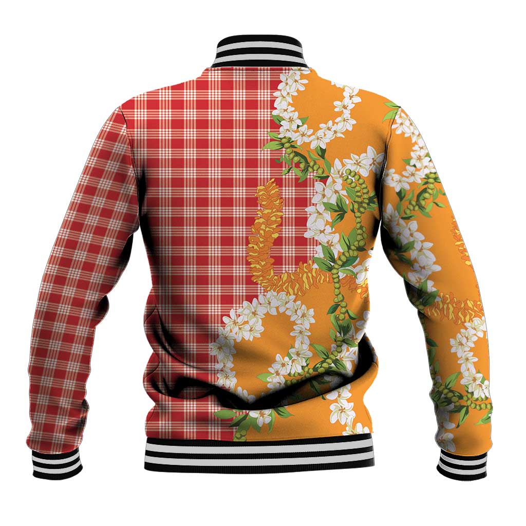 Prince Kuhio Aloha Hawaii Baseball Jacket Plumeria Ilima Lei Palaka Motifs LT14 - Polynesian Pride