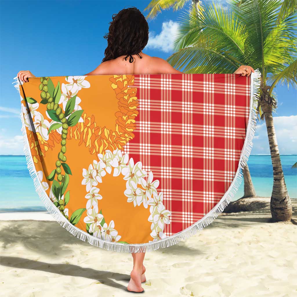 Prince Kuhio Aloha Hawaii Beach Blanket Plumeria Ilima Lei Palaka Motifs LT14 - Polynesian Pride