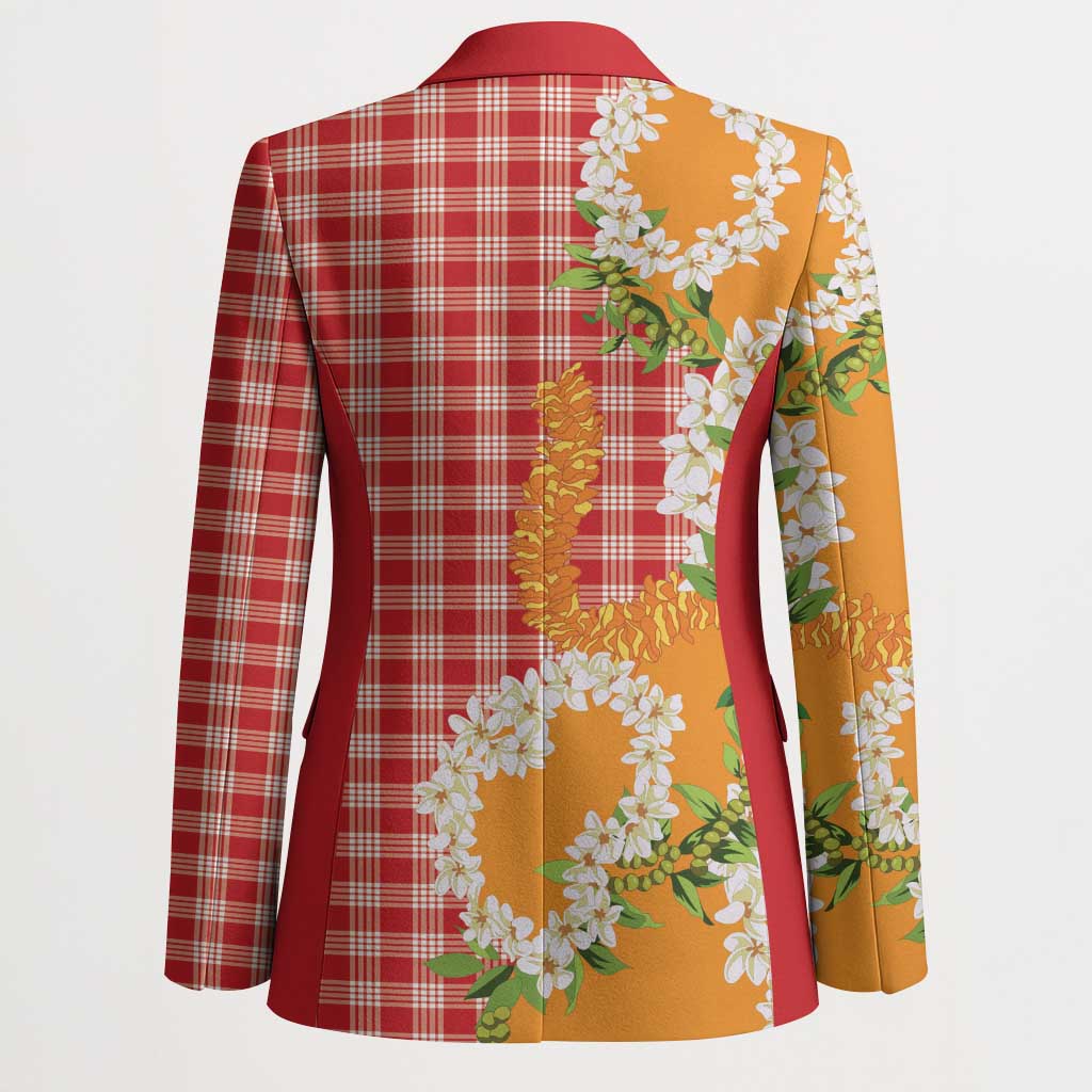 Prince Kuhio Aloha Hawaii Blazer Plumeria Ilima Lei Palaka Motifs LT14 - Polynesian Pride