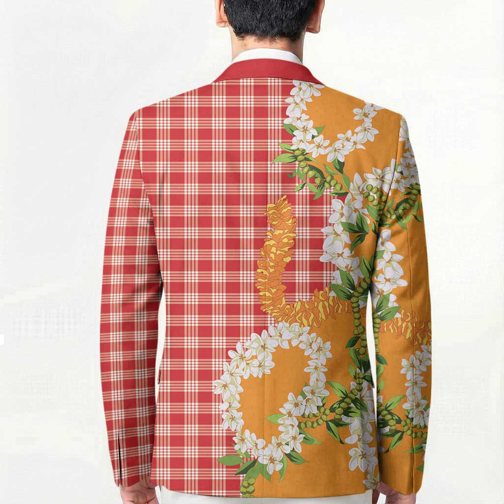 Prince Kuhio Aloha Hawaii Blazer Plumeria Ilima Lei Palaka Motifs LT14 - Polynesian Pride