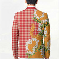 Prince Kuhio Aloha Hawaii Blazer Plumeria Ilima Lei Palaka Motifs LT14 - Polynesian Pride