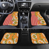 Prince Kuhio Aloha Hawaii Car Mats Plumeria Ilima Lei Palaka Motifs LT14 Set 4pcs Red - Polynesian Pride