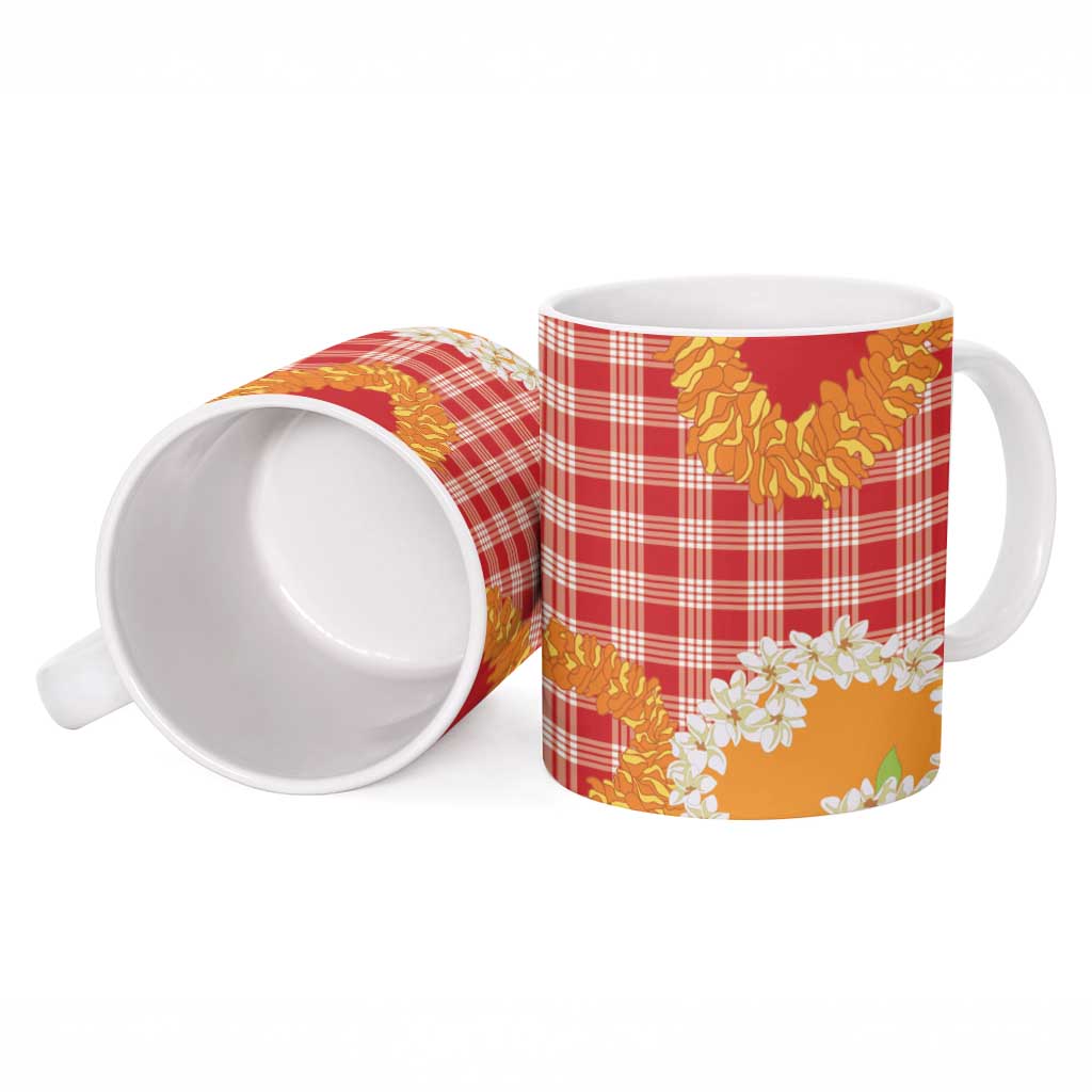 Prince Kuhio Aloha Hawaii Ceramic Mug Plumeria Ilima Lei Palaka Motifs LT14 - Polynesian Pride