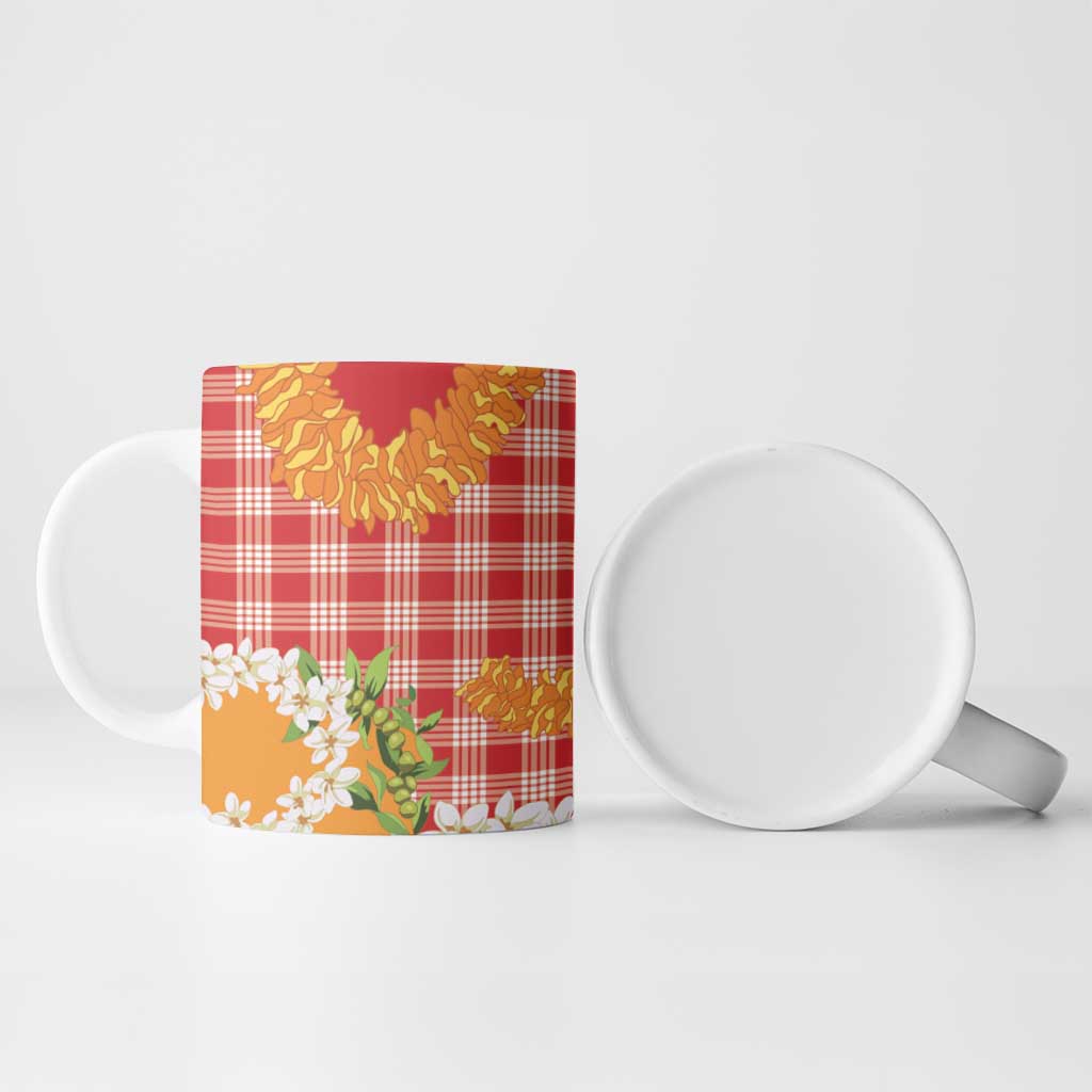 Prince Kuhio Aloha Hawaii Ceramic Mug Plumeria Ilima Lei Palaka Motifs LT14 - Polynesian Pride