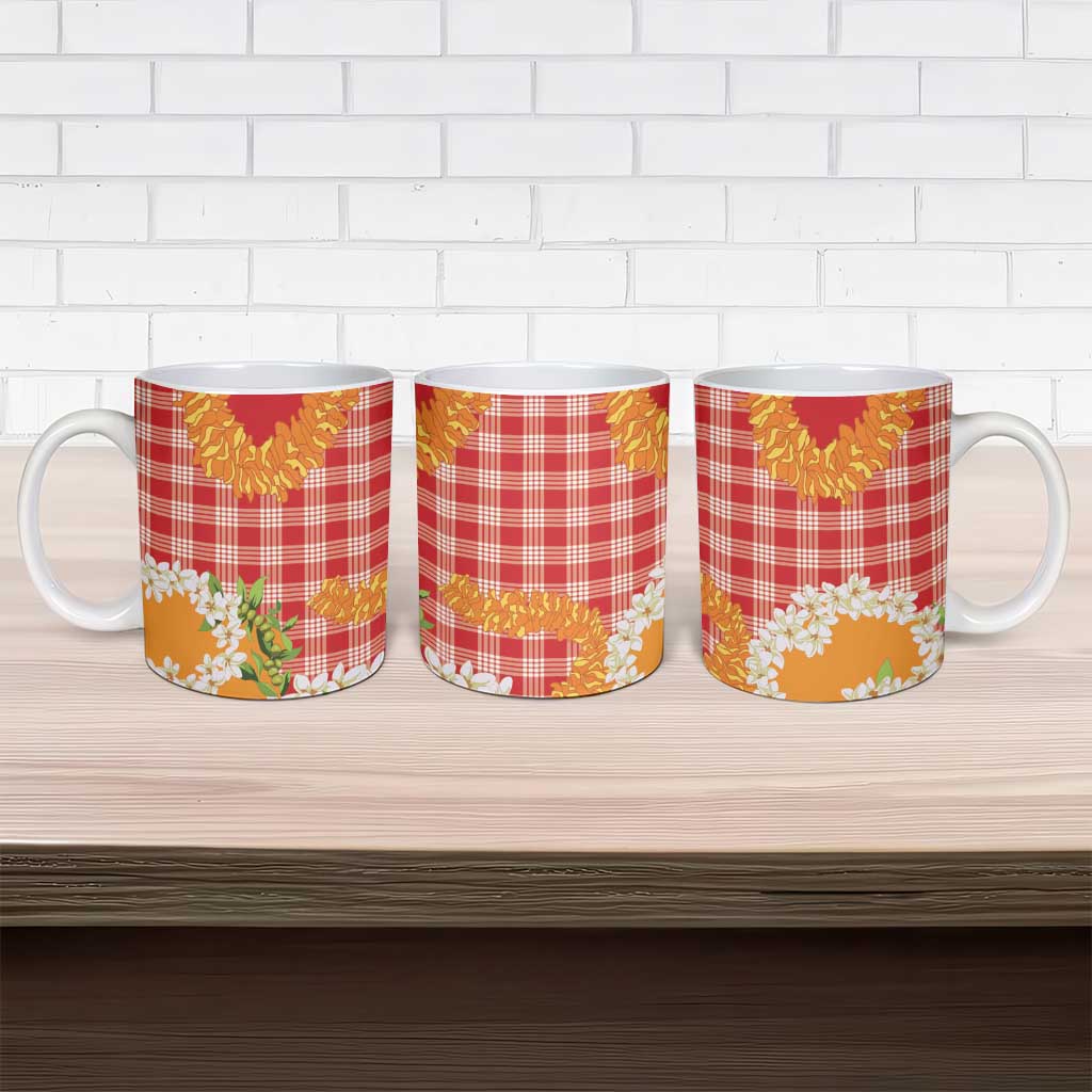 Prince Kuhio Aloha Hawaii Ceramic Mug Plumeria Ilima Lei Palaka Motifs LT14 - Polynesian Pride