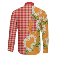 Prince Kuhio Aloha Hawaii Family Matching Long Sleeve Bodycon Dress and Hawaiian Shirt Plumeria Ilima Lei Palaka Motifs