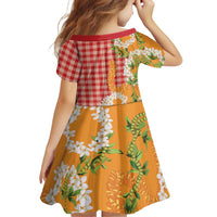 Prince Kuhio Aloha Hawaii Family Matching Off The Shoulder Long Sleeve Dress and Hawaiian Shirt Plumeria Ilima Lei Palaka Motifs