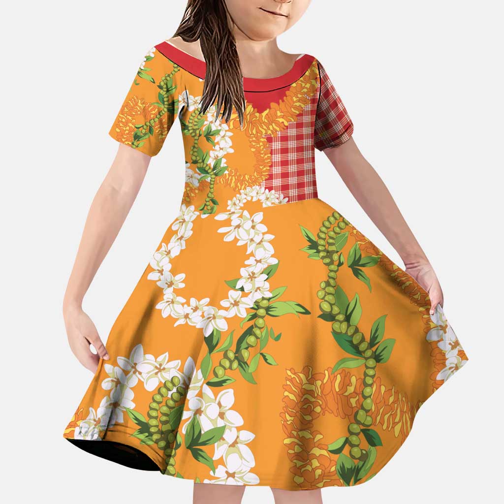 Prince Kuhio Aloha Hawaii Family Matching Off Shoulder Maxi Dress and Hawaiian Shirt Plumeria Ilima Lei Palaka Motifs