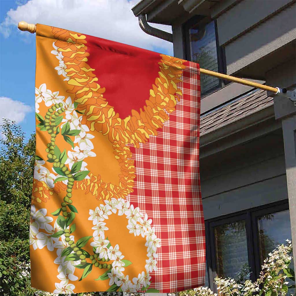 Prince Kuhio Aloha Hawaii Garden Flag Plumeria Ilima Lei Palaka Motifs LT14 - Polynesian Pride