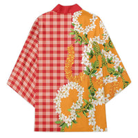 Prince Kuhio Aloha Hawaii Kimono Plumeria Ilima Lei Palaka Motifs LT14 - Polynesian Pride