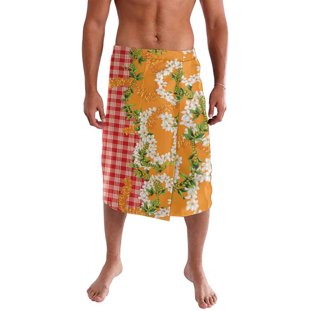 Prince Kuhio Aloha Hawaii Lavalava Plumeria Ilima Lei Palaka Motifs LT14 Red - Polynesian Pride