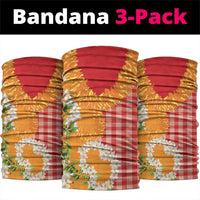 Prince Kuhio Aloha Hawaii Neck Gaiter Plumeria Ilima Lei Palaka Motifs LT14 package One Size: 25*50cm Red - Polynesian Pride
