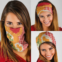 Prince Kuhio Aloha Hawaii Neck Gaiter Plumeria Ilima Lei Palaka Motifs LT14 - Polynesian Pride