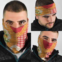 Prince Kuhio Aloha Hawaii Neck Gaiter Plumeria Ilima Lei Palaka Motifs LT14 - Polynesian Pride