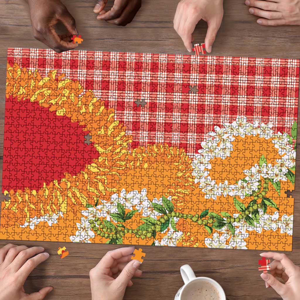 Prince Kuhio Aloha Hawaii Puzzle Plumeria Ilima Lei Palaka Motifs LT14 - Polynesian Pride