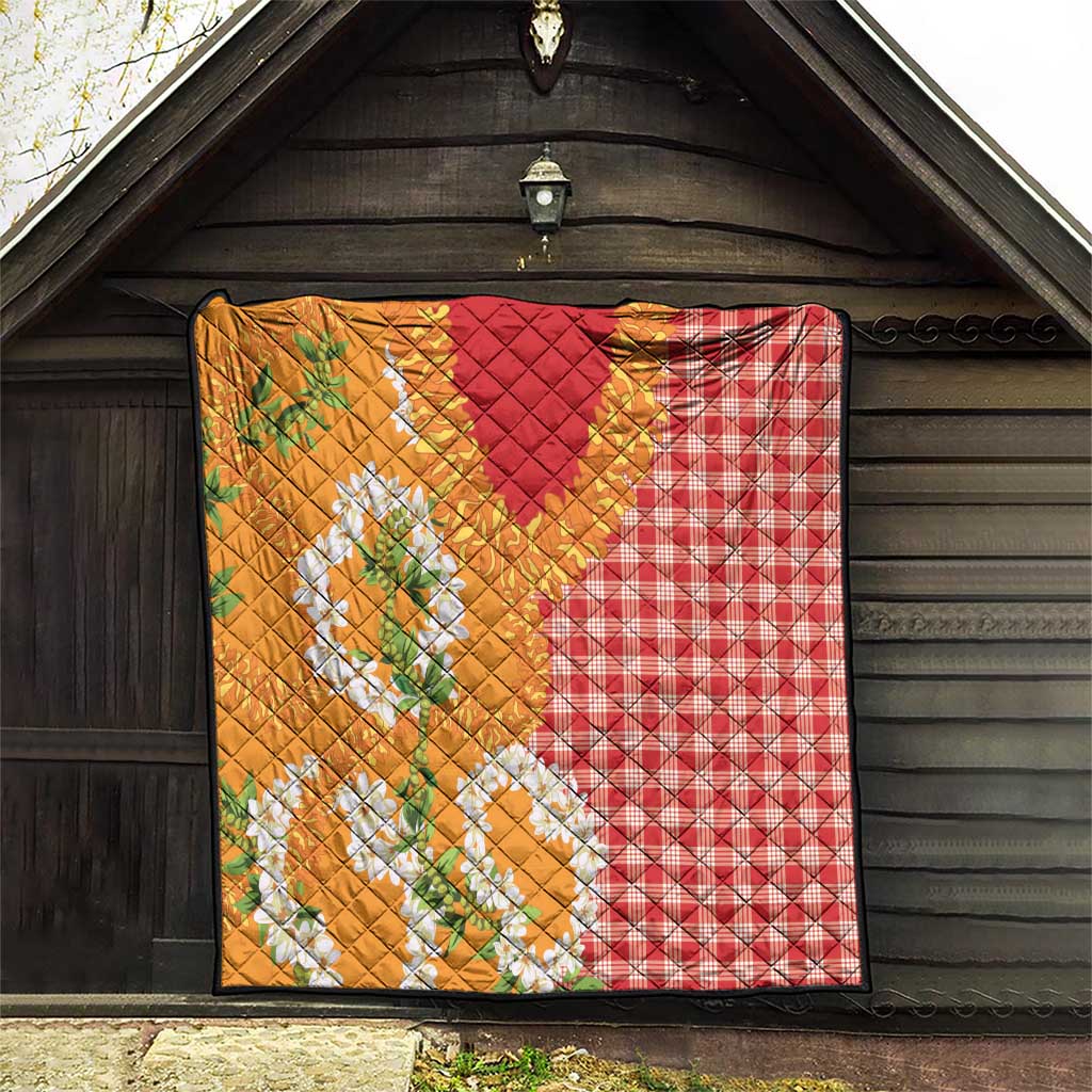 Prince Kuhio Aloha Hawaii Quilt Plumeria Ilima Lei Palaka Motifs LT14 - Polynesian Pride