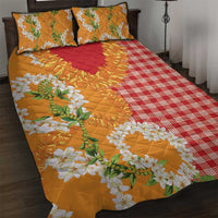 Prince Kuhio Aloha Hawaii Quilt Bed Set Plumeria Ilima Lei Palaka Motifs LT14 Red - Polynesian Pride