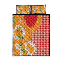 Prince Kuhio Aloha Hawaii Quilt Bed Set Plumeria Ilima Lei Palaka Motifs LT14 - Polynesian Pride