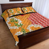 Prince Kuhio Aloha Hawaii Quilt Bed Set Plumeria Ilima Lei Palaka Motifs LT14 - Polynesian Pride