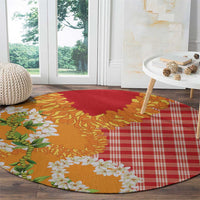 Prince Kuhio Aloha Hawaii Round Carpet Plumeria Ilima Lei Palaka Motifs LT14 - Polynesian Pride