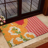 Prince Kuhio Aloha Hawaii Rubber Doormat Plumeria Ilima Lei Palaka Motifs LT14 - Polynesian Pride
