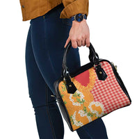 Prince Kuhio Aloha Hawaii Shoulder Handbag Plumeria Ilima Lei Palaka Motifs LT14 - Polynesian Pride